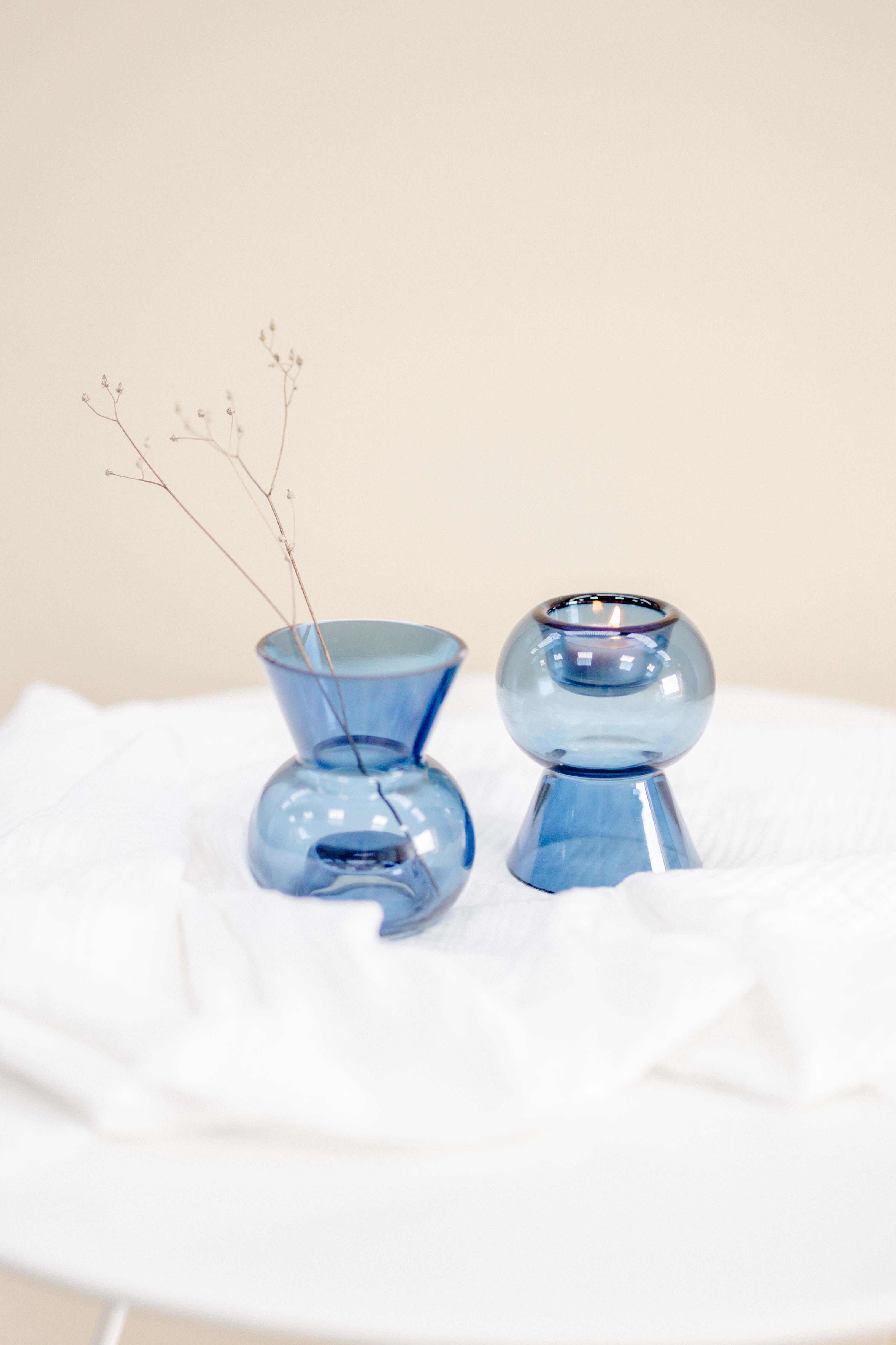 Image principal du produit Adonis vase / photophore bleu